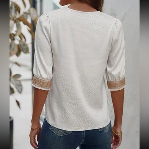 White Mesh Lace Blouse (M-L) 